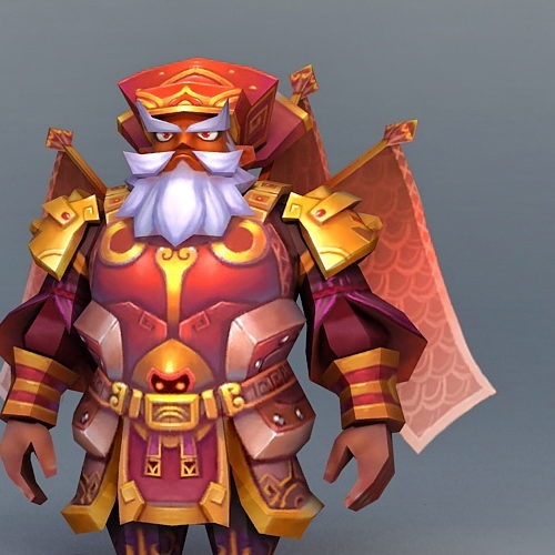Game Character Dwarf Gladiator Red