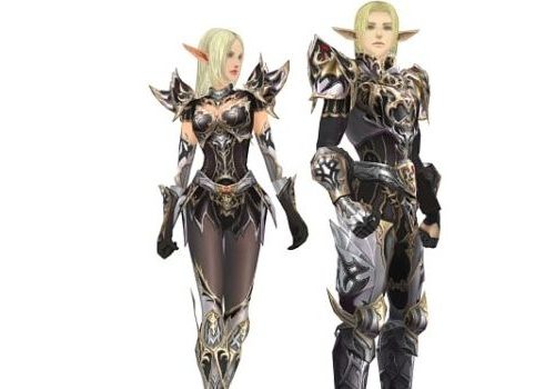 Elf Warrior Girl Character Armor Set Characters