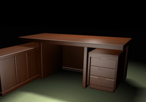 Executive Desk Furniture With Storage Cabinets