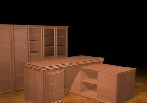 Executive Furniture Office Desk And Storage Cabinet