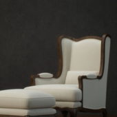 Elegant Wingback Chair And Ottoman | Furniture