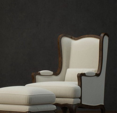 Elegant Wingback Chair And Ottoman | Furniture