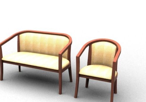 Elegant Fabric Wooden Settee Furniture