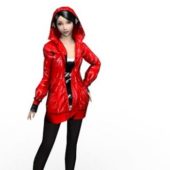 Red Fashion Girl Character