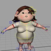 Cartoon Fat Aunt Character