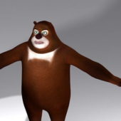 Cartoon Character Fat Bear Rigged