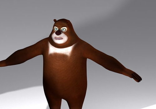 Cartoon Character Fat Bear Rigged