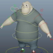 Fat Man Character Cartoon Style Rigged