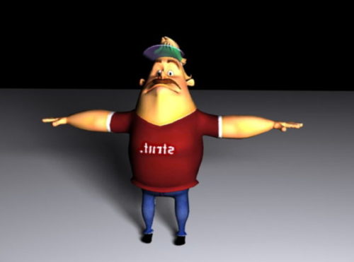 Fat Man Cartoon Character