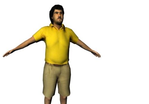 Fat Man Character Standing Characters