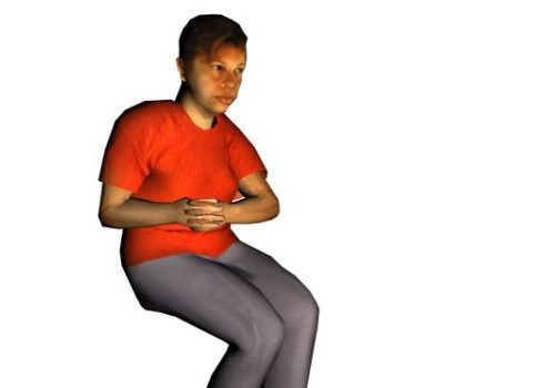 Red Shirt Woman Sitting Down Characters