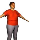 Fat Woman Red Shirt Standing Characters