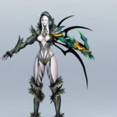 Dark Warrior Elf Female Character