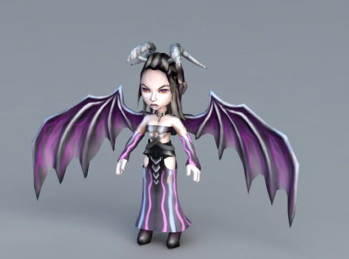 Female Character Demon With Wings