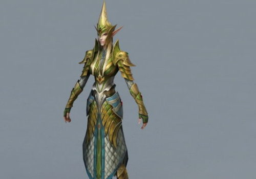 Game Character Female Elf Warrior