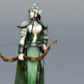 Female Archer Medieval Game Character