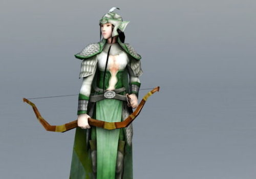 Female Archer Medieval Game Character