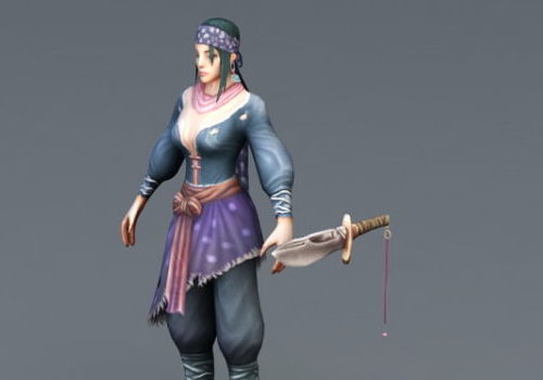Female Rogue Thief Game Character