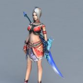 Female Character Warrior With Sword
