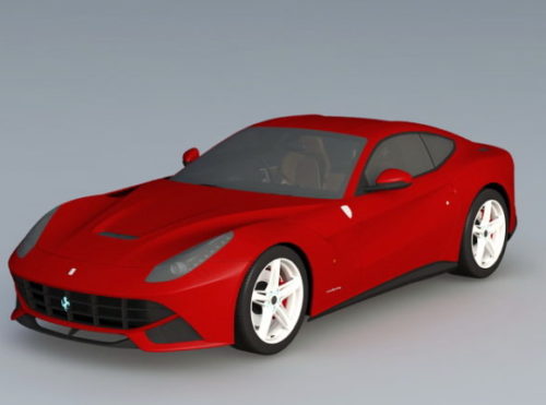 Red Ferrari Berlinetta Car 3D Model - .Max - 123Free3DModels