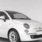 White Fiat 500 Sport Car