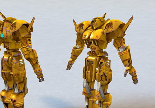 Fighting Yellow Robot Character