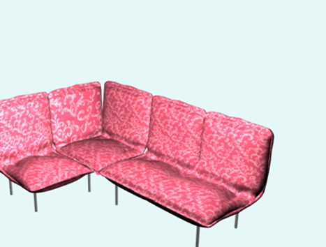 Floral Fabric Furniture Corner Sofa