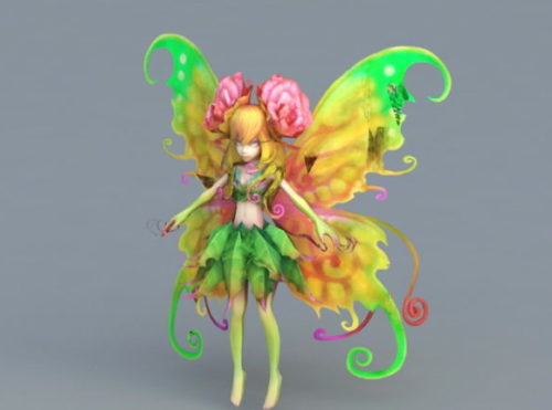Flower Fairy Girl Character