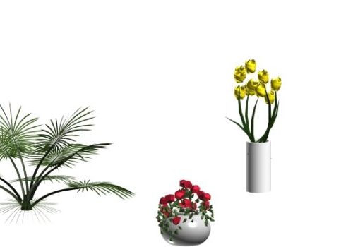 Garden Flower Ornaments With Vase