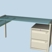 Frosted Glass Furniture L-shaped Desk
