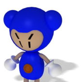 Blue Funny Cartoon Character