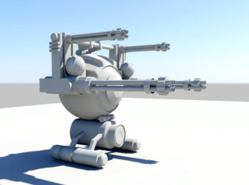Futuristic Gun Turret Weapon