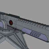 Sci-fi Railgun Turret Weapon