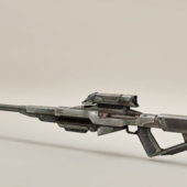 Futuristic Weapon Sniper Rifle Concept