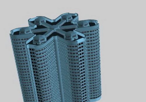 Futuristic City Apartment Building