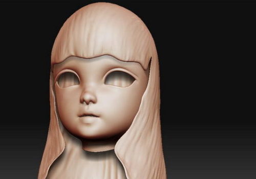 Girl Head Sculpture Characters