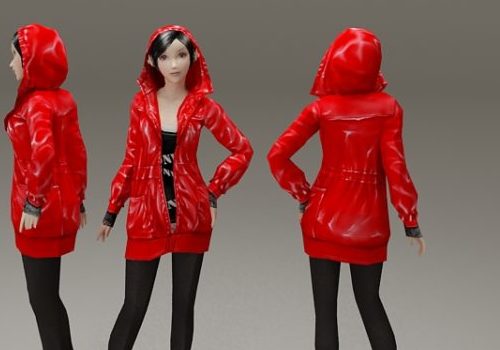 Girl With Red Coat Character