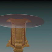 Glass Top Pedestal Round Dining Table