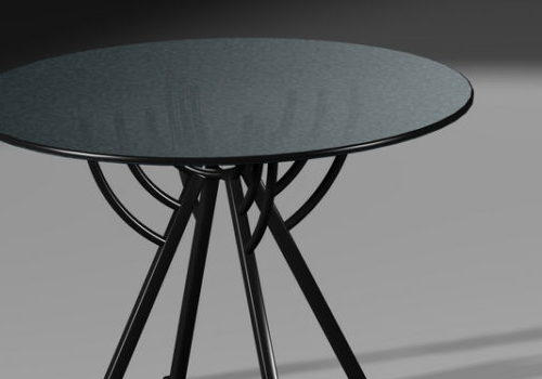 Furniture Glass Top Round Dining Table