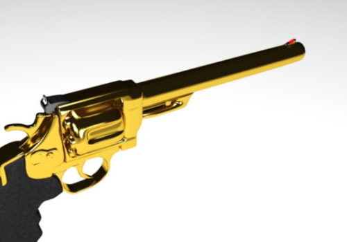 Military Weapon Gold Magnum Revolver 44mm