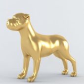 Gold Dog Figurine Statue