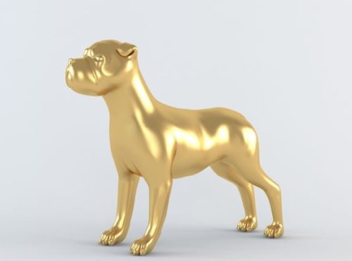 Gold Dog Figurine Statue