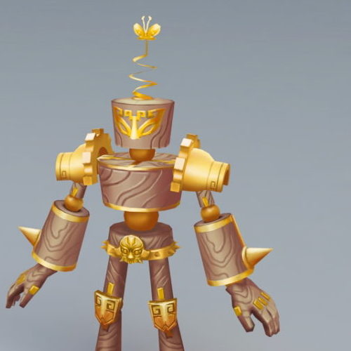 Game Character Gold Golem