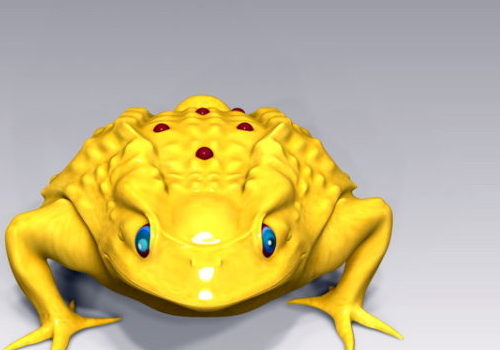 Gold Toad Animal Rigged