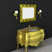 Golden Bathroom Decoration Vanity Mirror