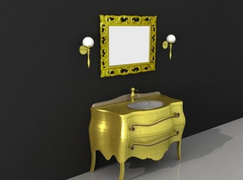 Golden Bathroom Decoration Vanity Mirror