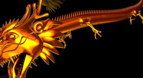 Chinese Dragon Golden Style