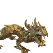 Golden Dragon Statue Animals