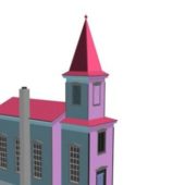 Lowpoly Gothic Building House