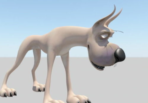 Great Dane Cartoon Character Rigged Free 3D Model - .Ma, Mb -  123Free3DModels